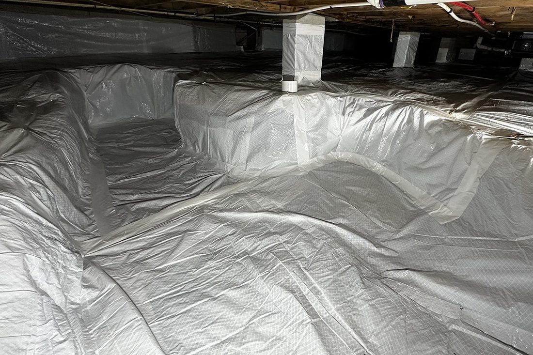 Encapsulated crawlspace with a clean vapor barrier in Middle Georgia